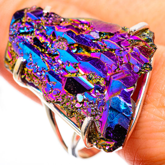 Titanium Sunshine Druzy Rings handcrafted by Ana Silver Co - RING132256