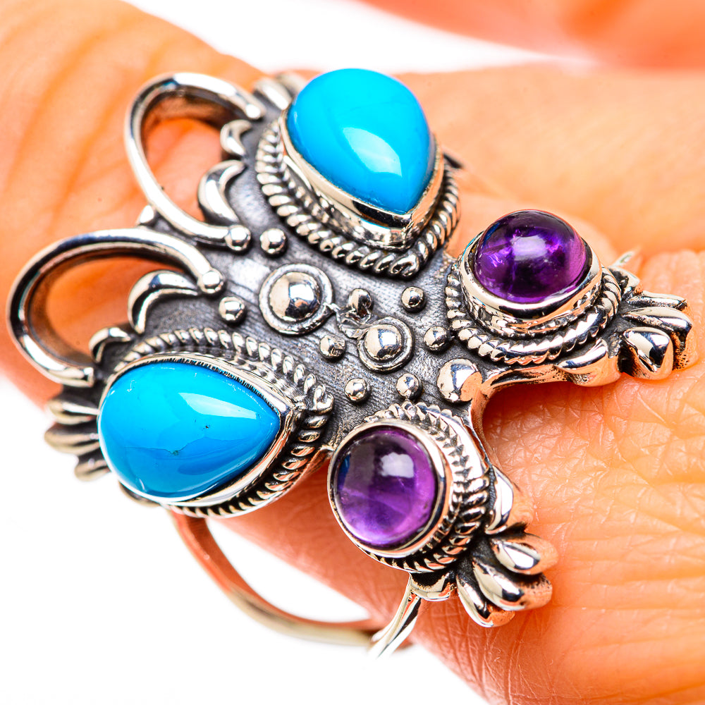 Sleeping Beauty Turquoise Rings handcrafted by Ana Silver Co - RING132257