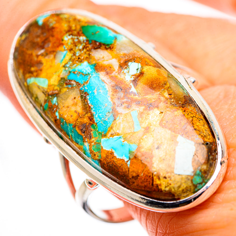 Kingman Mohave Turquoise Rings handcrafted by Ana Silver Co - RING132258