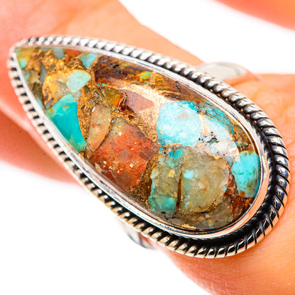 Kingman Mohave Turquoise Rings handcrafted by Ana Silver Co - RING132259