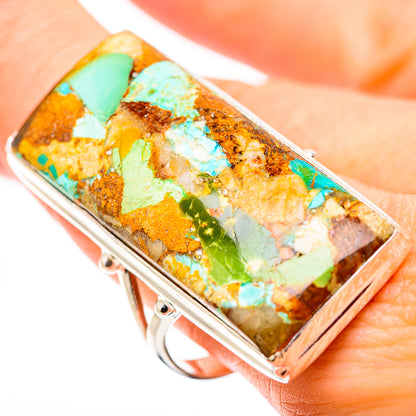 Kingman Mohave Turquoise Rings handcrafted by Ana Silver Co - RING132260