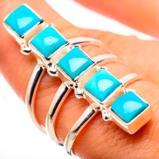 Sleeping Beauty Turquoise Rings handcrafted by Ana Silver Co - RING132268
