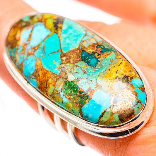 Kingman Mohave Turquoise Rings handcrafted by Ana Silver Co - RING132269