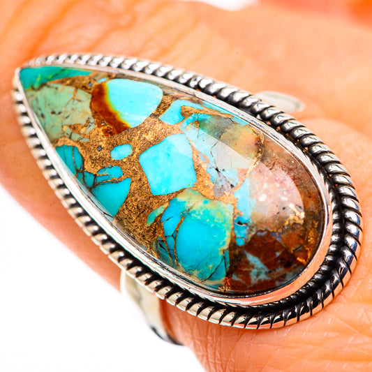 Kingman Mohave Turquoise Rings handcrafted by Ana Silver Co - RING132270