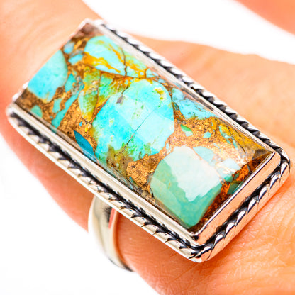 Kingman Mohave Turquoise Rings handcrafted by Ana Silver Co - RING132271