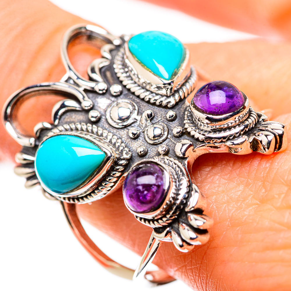 Sleeping Beauty Turquoise Rings handcrafted by Ana Silver Co - RING132280