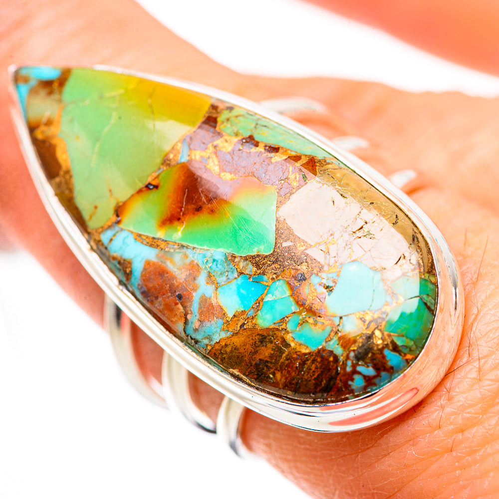 Kingman Mohave Turquoise Rings handcrafted by Ana Silver Co - RING132285