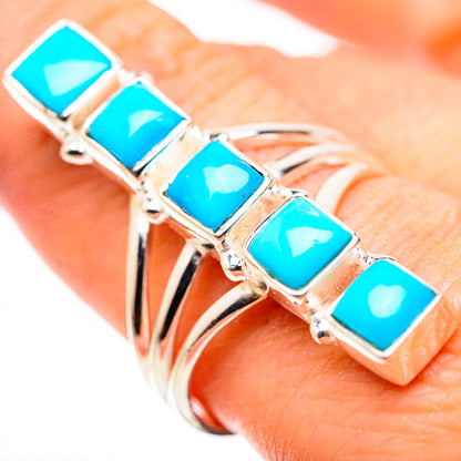 Sleeping Beauty Turquoise Rings handcrafted by Ana Silver Co - RING132286