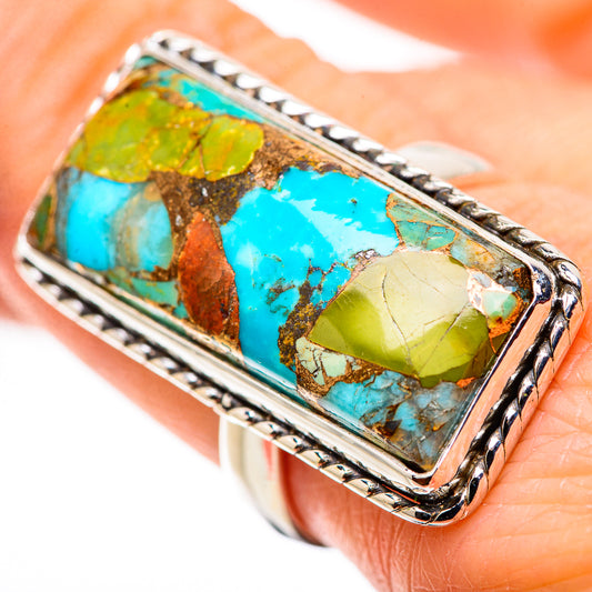 Kingman Mohave Turquoise Rings handcrafted by Ana Silver Co - RING132292