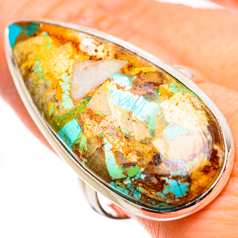 Kingman Mohave Turquoise Rings handcrafted by Ana Silver Co - RING132302