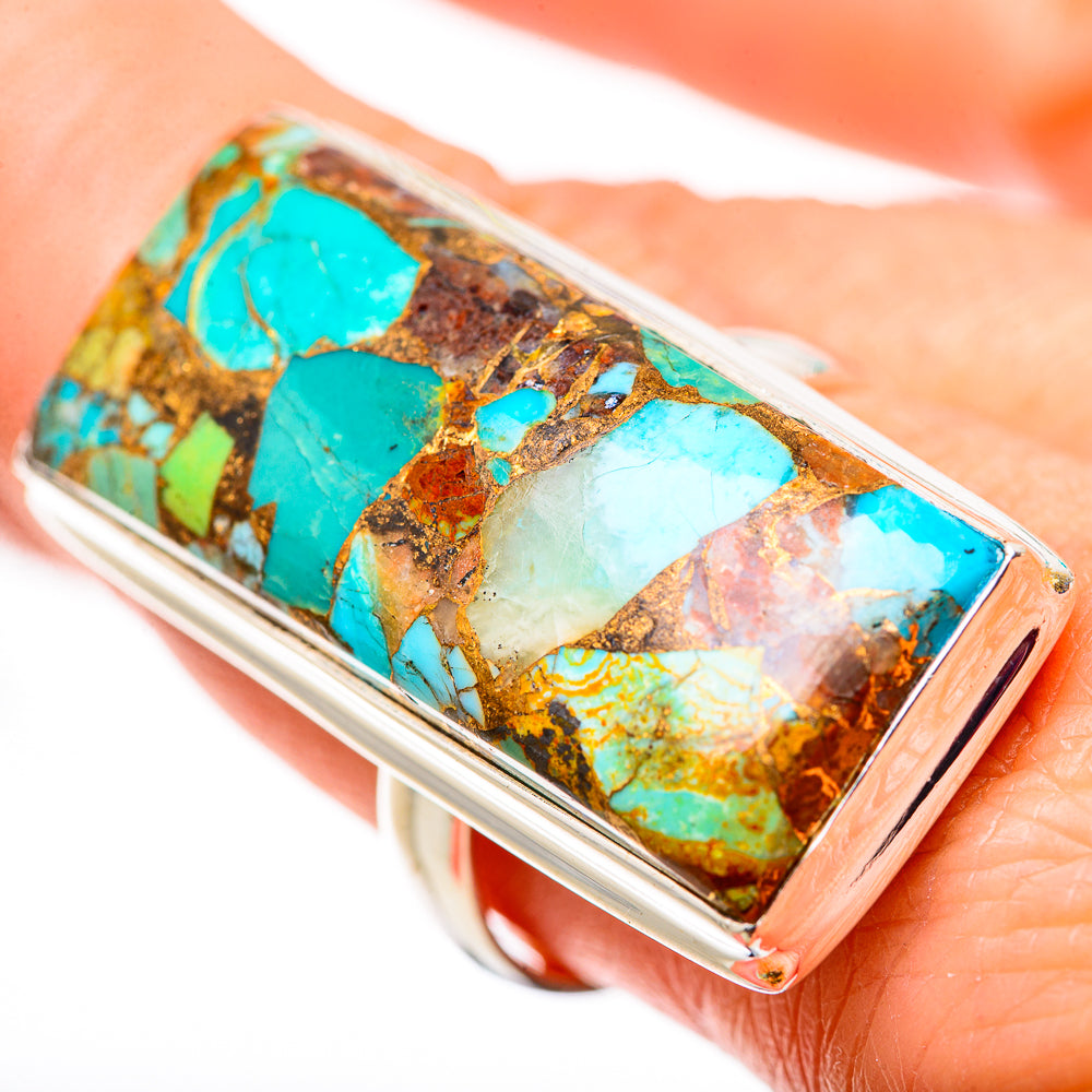 Kingman Mohave Turquoise Rings handcrafted by Ana Silver Co - RING132305