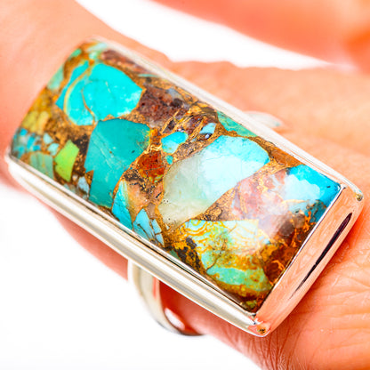 Kingman Mohave Turquoise Rings handcrafted by Ana Silver Co - RING132305