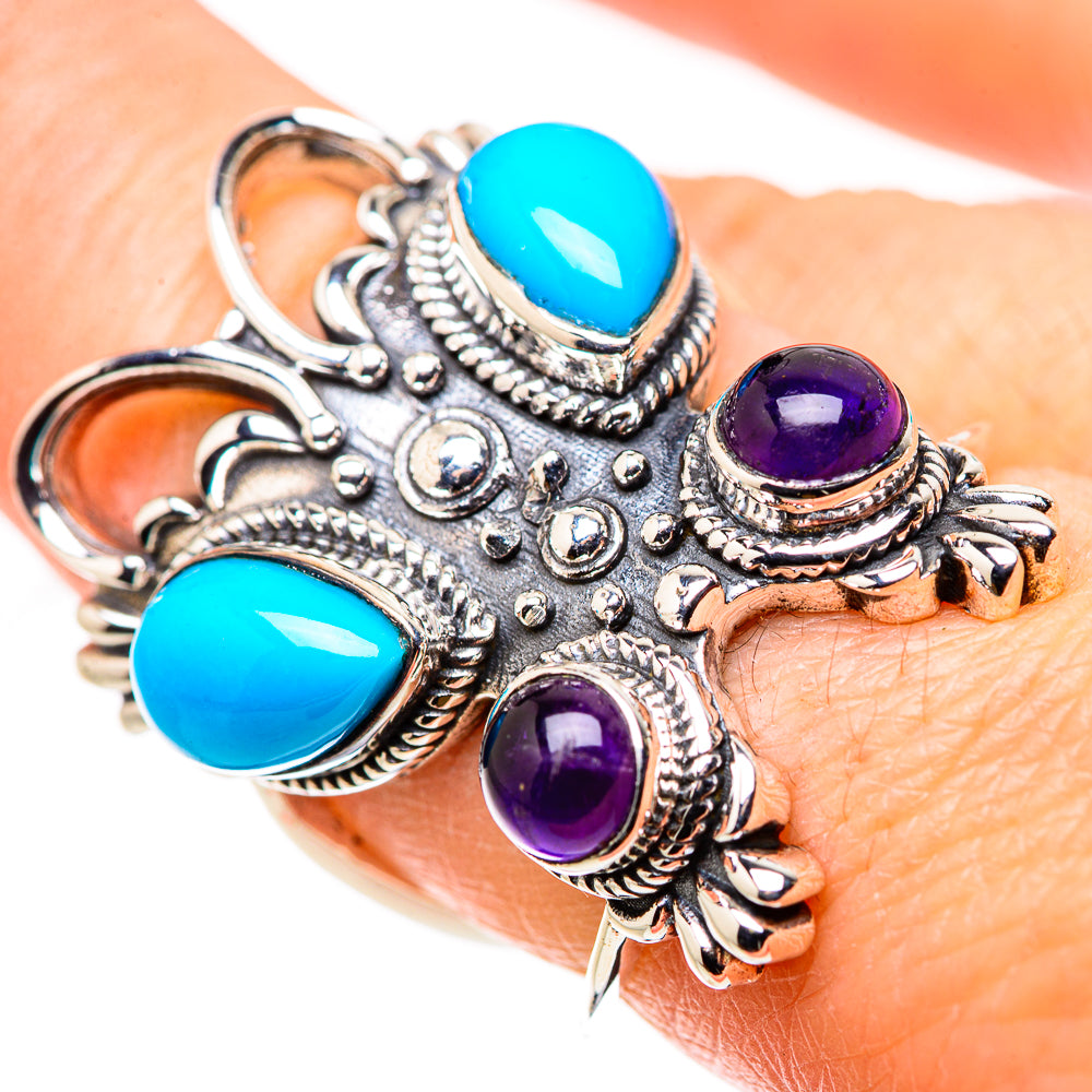 Sleeping Beauty Turquoise Rings handcrafted by Ana Silver Co - RING132321