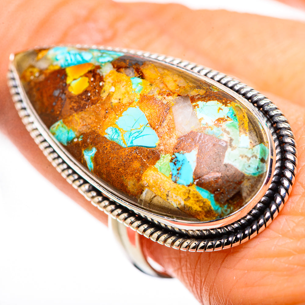 Kingman Mohave Turquoise Rings handcrafted by Ana Silver Co - RING132324