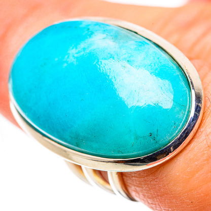 Peruvian Amazonite Rings handcrafted by Ana Silver Co - RING132326
