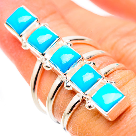 Sleeping Beauty Turquoise Rings handcrafted by Ana Silver Co - RING132328