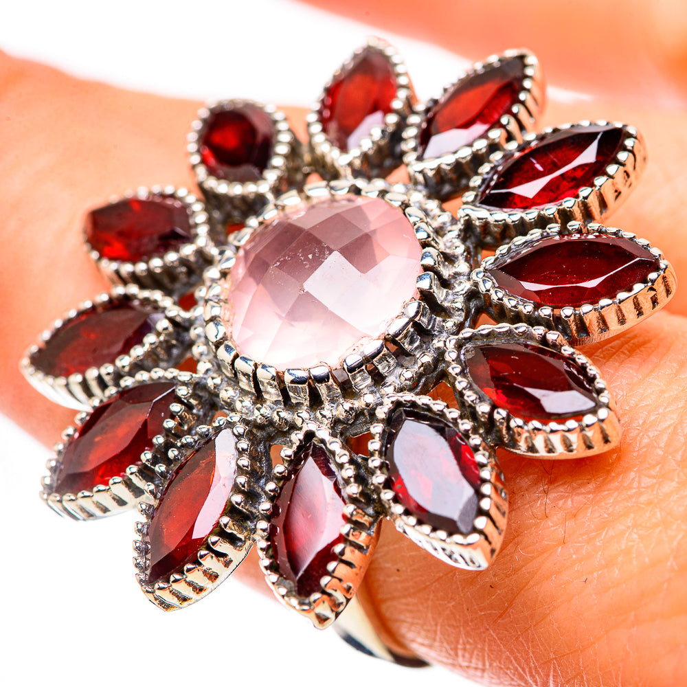 Rose Quartz Rings handcrafted by Ana Silver Co - RING132333