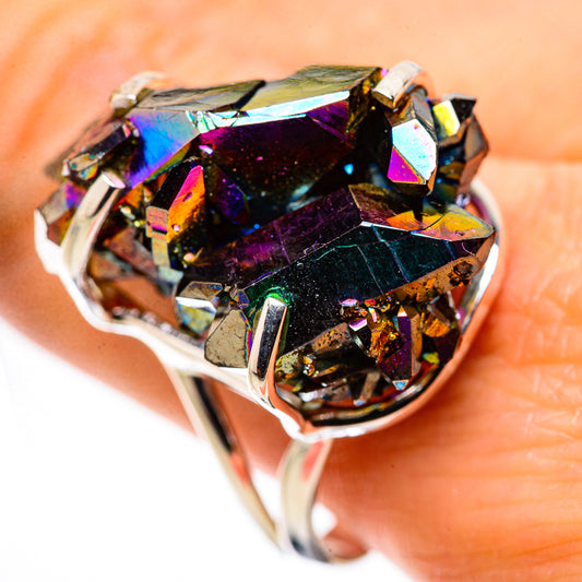 Titanium Sunshine Druzy Rings handcrafted by Ana Silver Co - RING132340