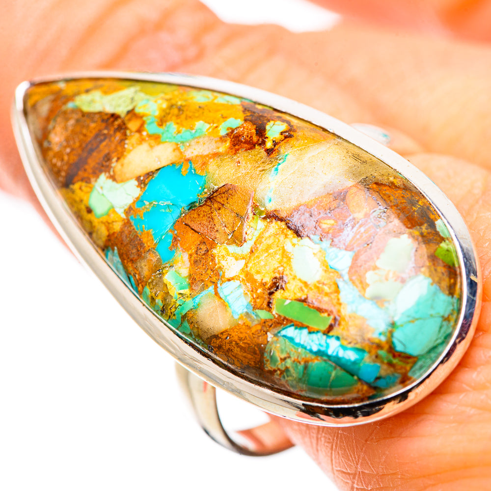 Kingman Mohave Turquoise Rings handcrafted by Ana Silver Co - RING132341