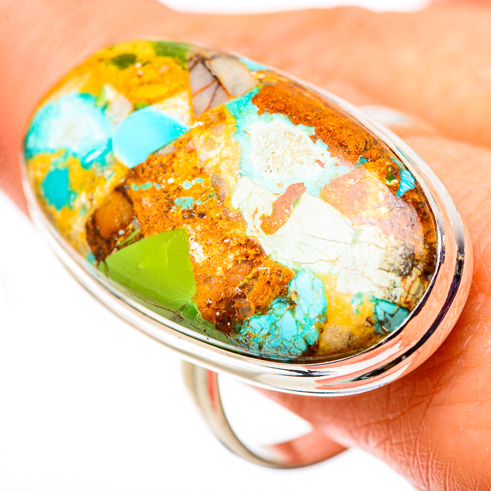 Kingman Mohave Turquoise Rings handcrafted by Ana Silver Co - RING132343