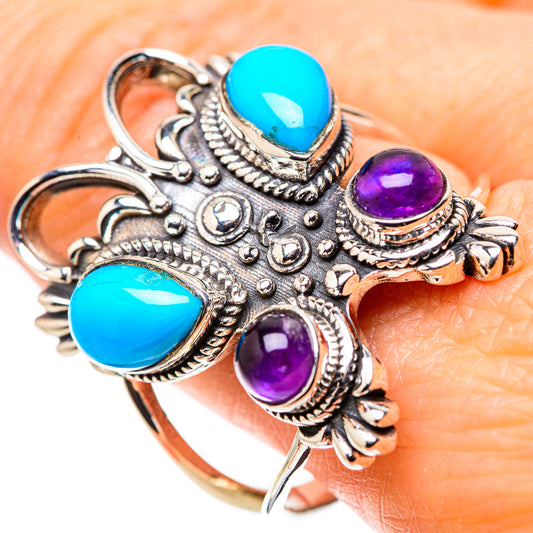 Sleeping Beauty Turquoise Rings handcrafted by Ana Silver Co - RING132344