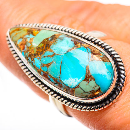 Kingman Mohave Turquoise Rings handcrafted by Ana Silver Co - RING132347