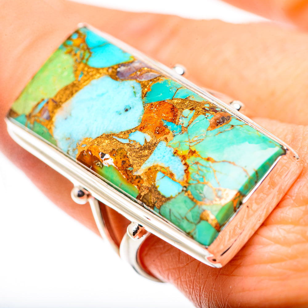 Kingman Mohave Turquoise Rings handcrafted by Ana Silver Co - RING132349