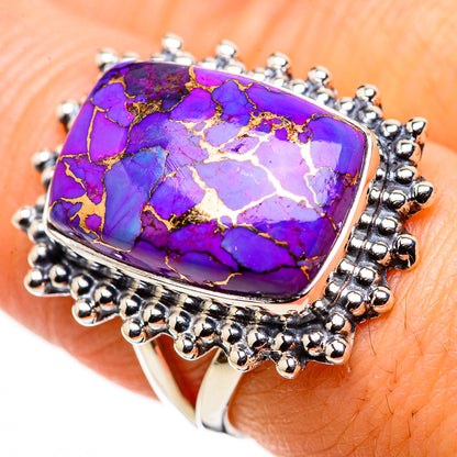 Purple Copper Composite Turquoise Rings handcrafted by Ana Silver Co - RING132361