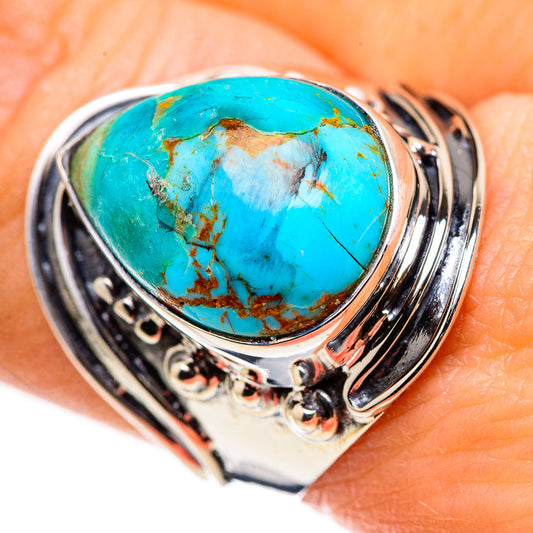 Blue Copper Composite Turquoise Rings handcrafted by Ana Silver Co - RING132373