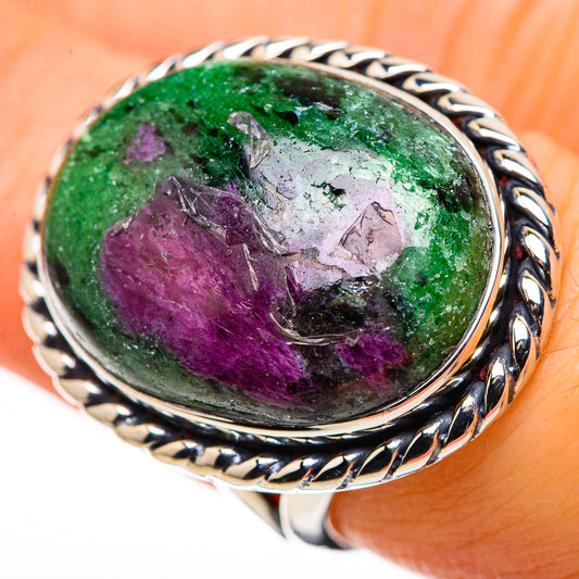 Ruby Zoisite Rings handcrafted by Ana Silver Co - RING132395