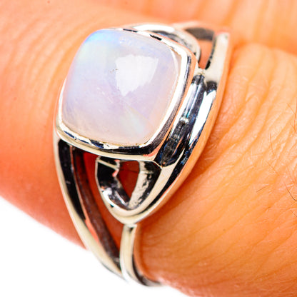 Rainbow Moonstone Rings handcrafted by Ana Silver Co - RING132405