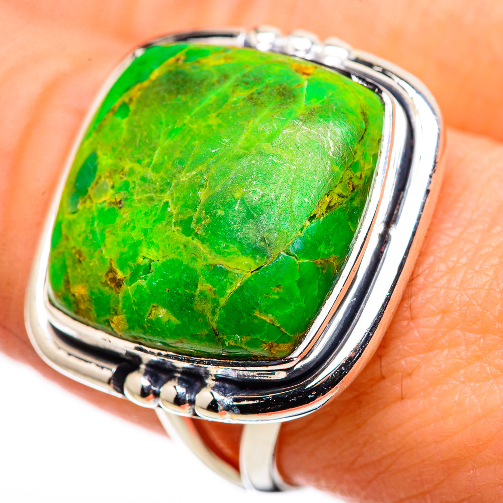 Gaspeite Rings handcrafted by Ana Silver Co - RING132415