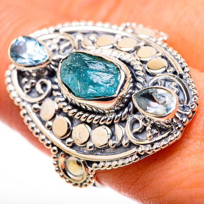 Blue Fluorite Rings handcrafted by Ana Silver Co - RING132444