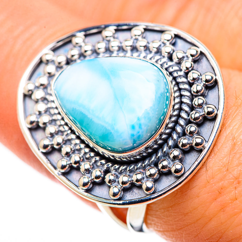 Larimar Rings handcrafted by Ana Silver Co - RING132445