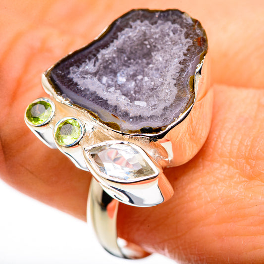 Coconut Geode Druzy Rings handcrafted by Ana Silver Co - RING132460