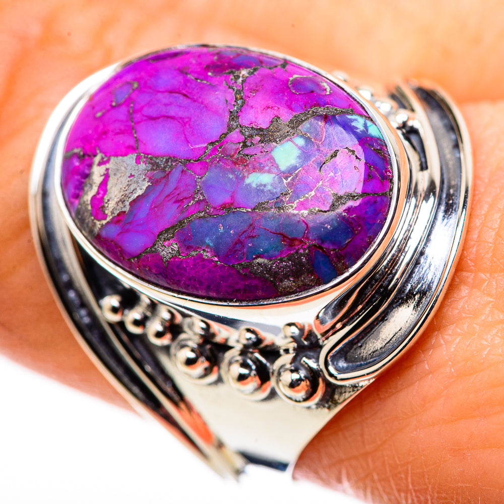 Purple Copper Composite Turquoise Rings handcrafted by Ana Silver Co - RING132473