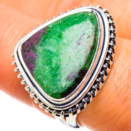 Ruby Zoisite Rings handcrafted by Ana Silver Co - RING132480