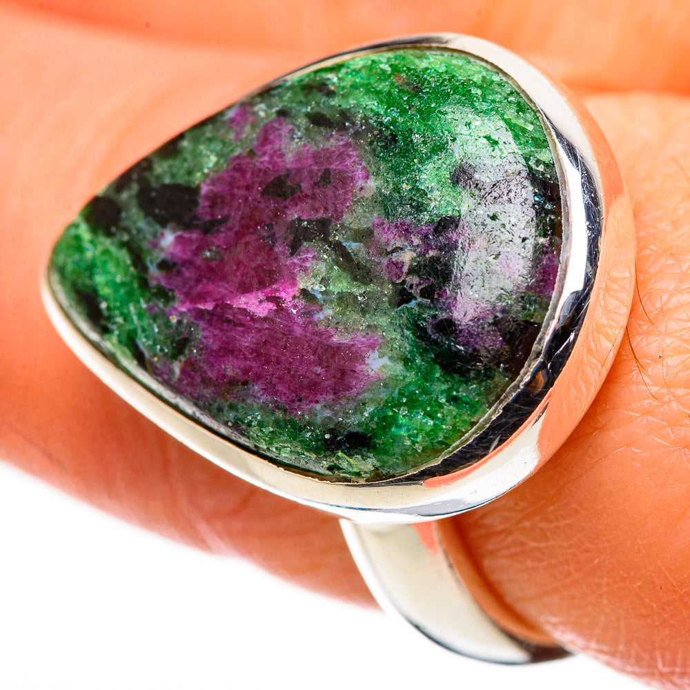 Ruby Zoisite Rings handcrafted by Ana Silver Co - RING132507