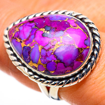 Purple Copper Composite Turquoise Rings handcrafted by Ana Silver Co - RING132531
