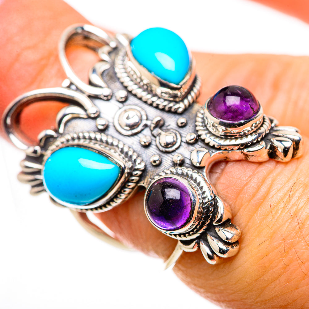 Sleeping Beauty Turquoise Rings handcrafted by Ana Silver Co - RING132539