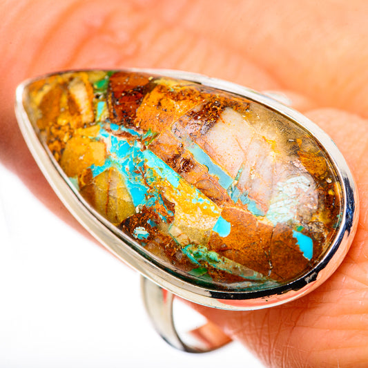 Kingman Mohave Turquoise Rings handcrafted by Ana Silver Co - RING132540
