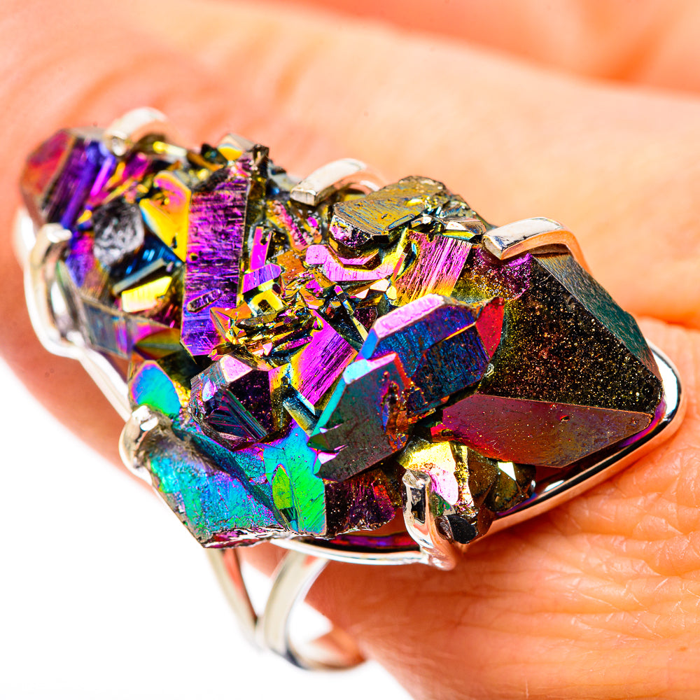 Titanium Sunshine Druzy Rings handcrafted by Ana Silver Co - RING132541