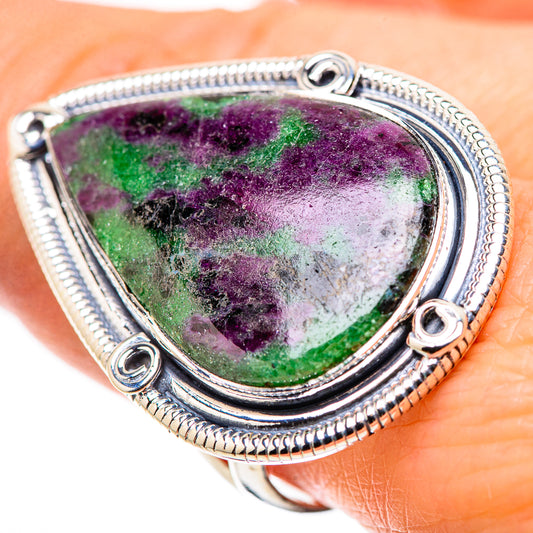 Ruby Zoisite Rings handcrafted by Ana Silver Co - RING132551
