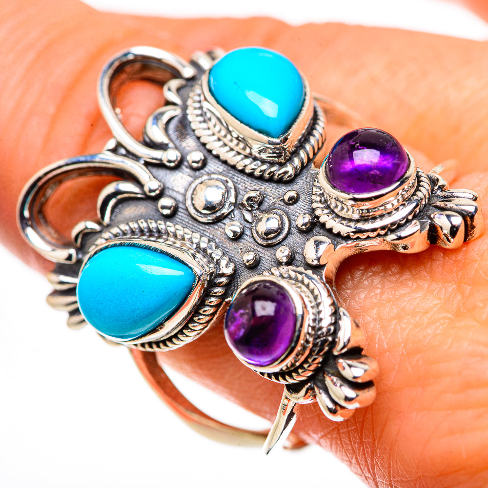 Sleeping Beauty Turquoise Rings handcrafted by Ana Silver Co - RING132558