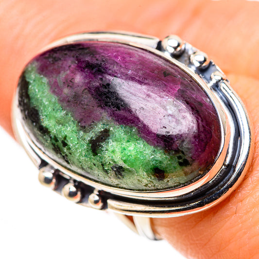 Ruby Zoisite Rings handcrafted by Ana Silver Co - RING132560