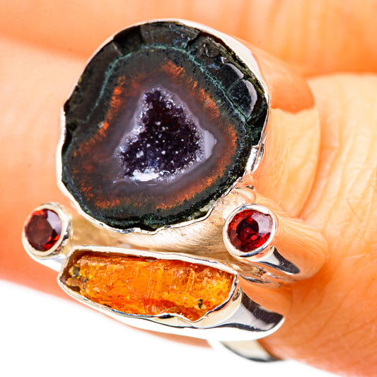 Coconut Geode Druzy Rings handcrafted by Ana Silver Co - RING132577