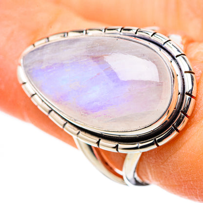 Rainbow Moonstone Rings handcrafted by Ana Silver Co - RING132594