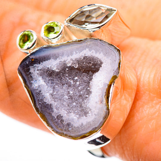 Coconut Geode Druzy Rings handcrafted by Ana Silver Co - RING132597