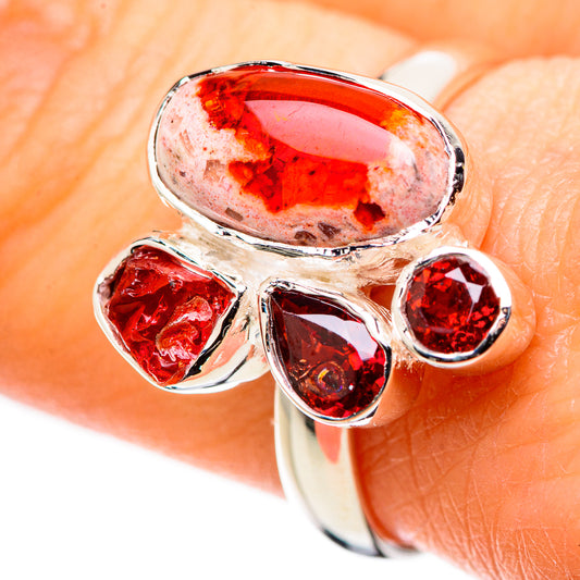 Mexican Fire Opal Rings handcrafted by Ana Silver Co - RING132620
