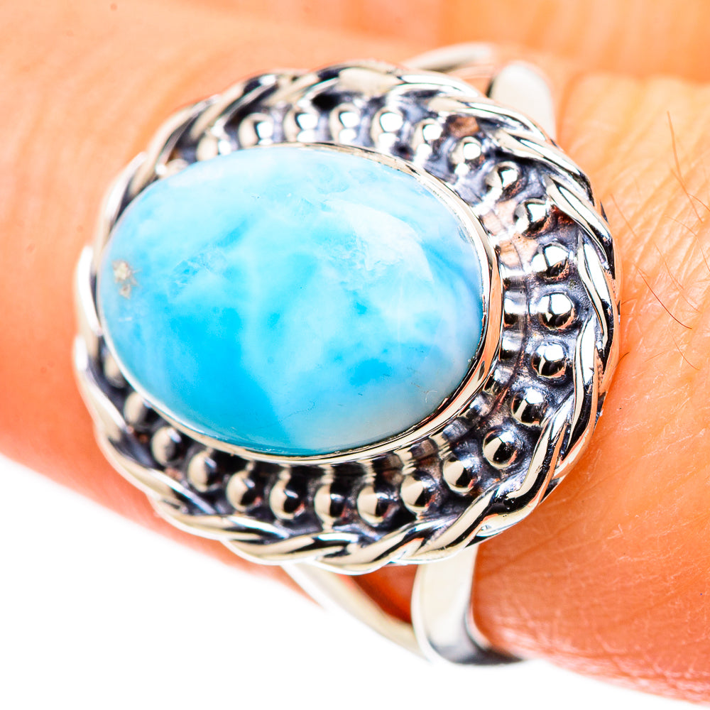 Larimar Rings handcrafted by Ana Silver Co - RING132626